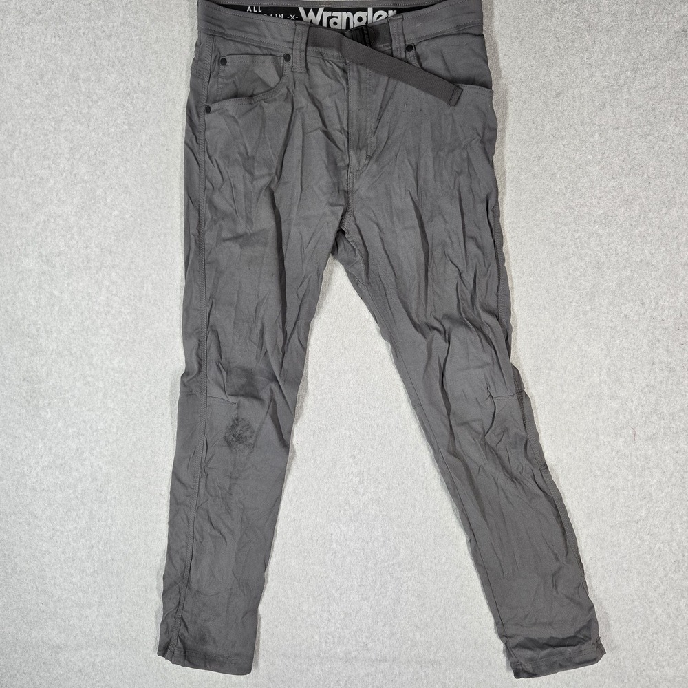 Wrangler ATG Men Pants 34X32 Gray Nylon Spandex Cargo All Terrain Gear READ